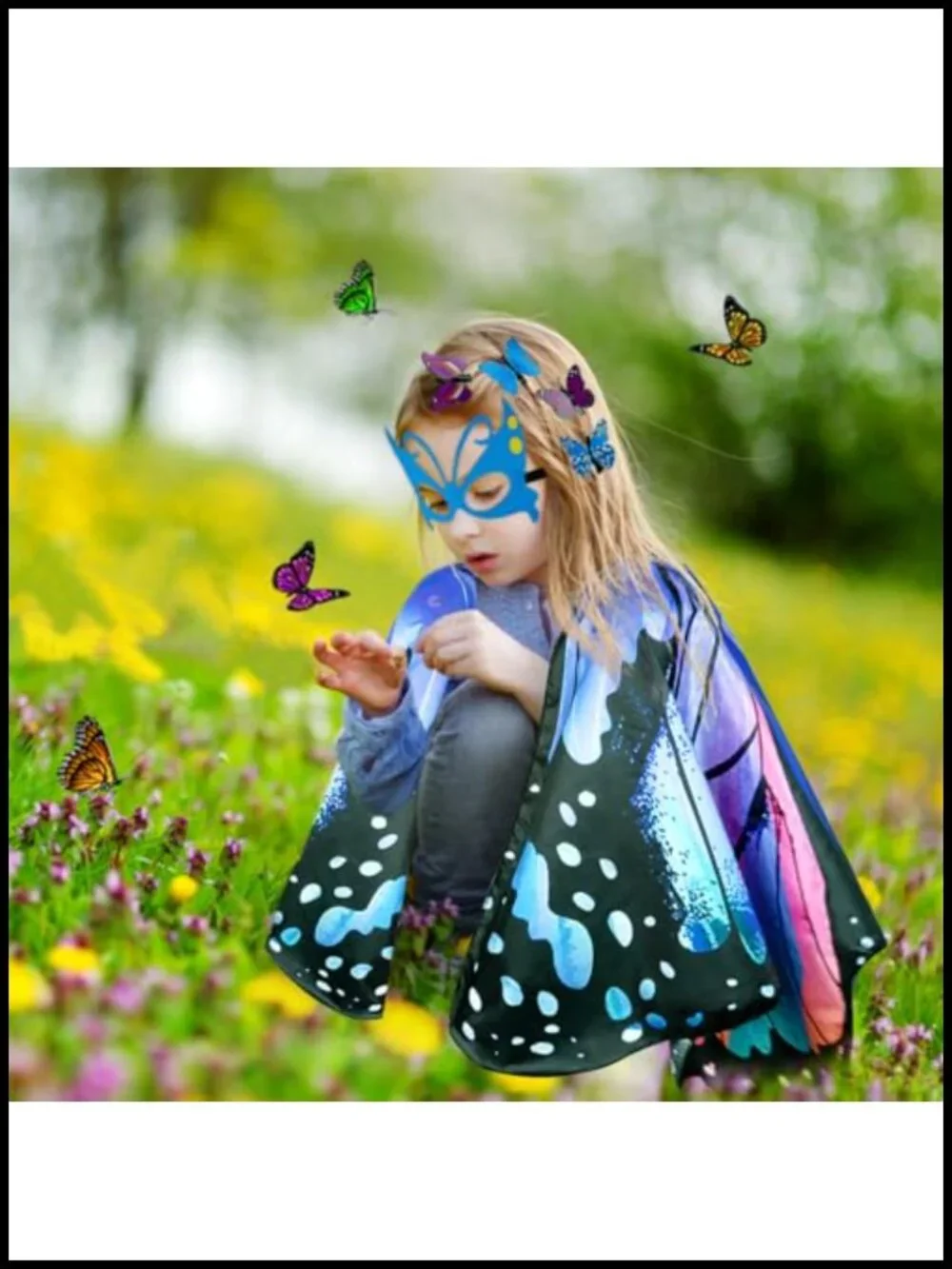Kids Butterfly Wings Costume Fairy Dress Up Cosplay Party Gift